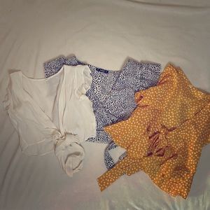 BUNDLE OF 3 WRAP TIE SHIRTS